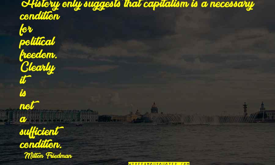 Luisa Moreno Quotes By Milton Friedman: History only suggests that capitalism is a necessary