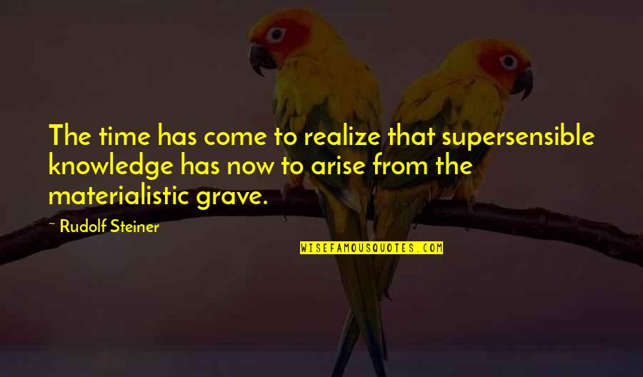 Luka Crosszeria Quotes By Rudolf Steiner: The time has come to realize that supersensible