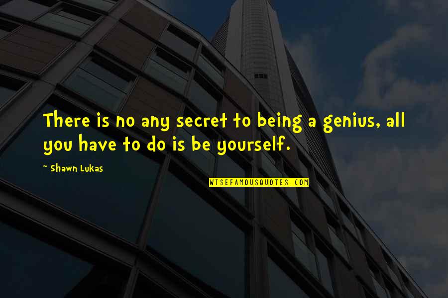 Lukas Quotes By Shawn Lukas: There is no any secret to being a