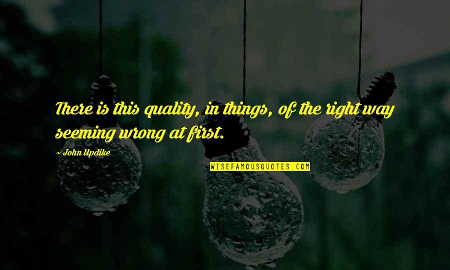 Lukashova Quotes By John Updike: There is this quality, in things, of the