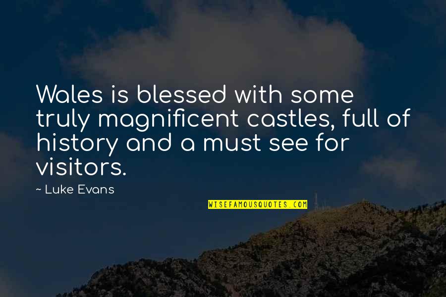 Luke Evans Quotes By Luke Evans: Wales is blessed with some truly magnificent castles, Luke Evans Quotes By Luke Evans: Wales is blessed with some truly magnificent castles,