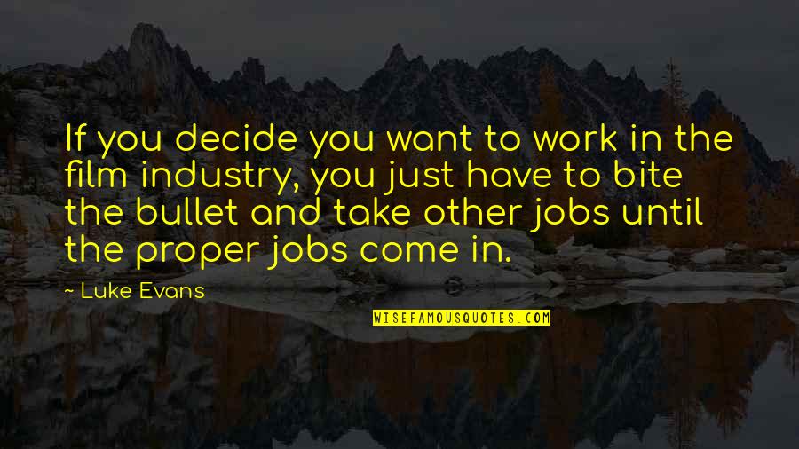 Luke Evans Quotes By Luke Evans: If you decide you want to work in Luke Evans Quotes By Luke Evans: If you decide you want to work in