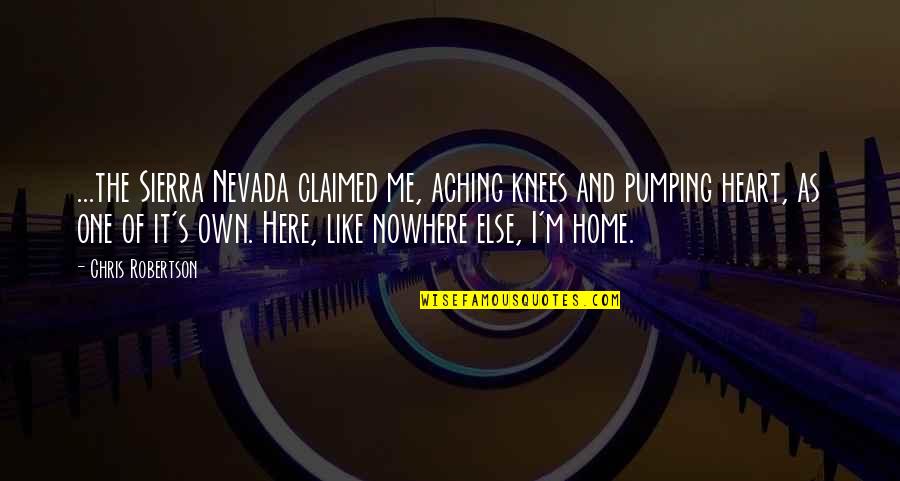 Luksong Quotes By Chris Robertson: ...the Sierra Nevada claimed me, aching knees and