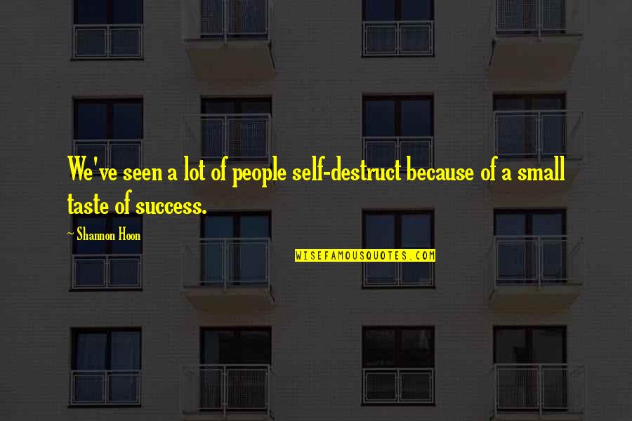 Luksusfellen Quotes By Shannon Hoon: We've seen a lot of people self-destruct because