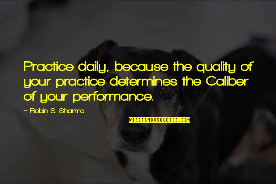 Lulamae Boutique Quotes By Robin S. Sharma: Practice daily, because the quality of your practice