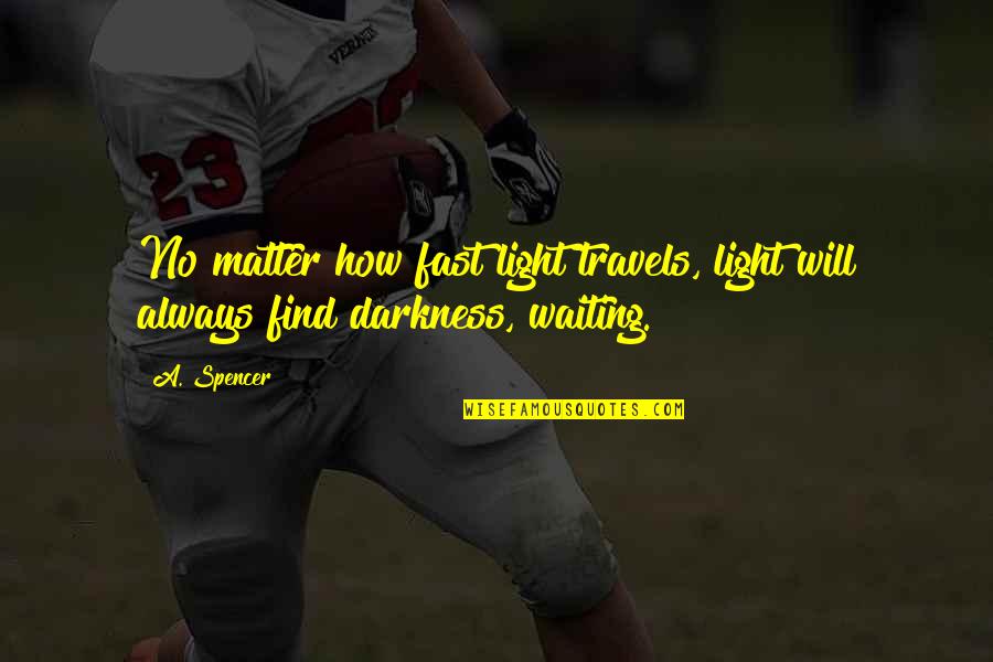 Lumbroso Or Lombroso Quotes By A. Spencer: No matter how fast light travels, light will