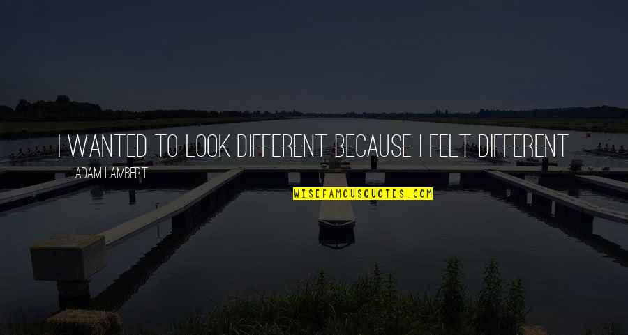 Lumenis Aesthetic Quotes By Adam Lambert: I wanted to look different because I felt Lumenis Aesthetic Quotes By Adam Lambert: I wanted to look different because I felt