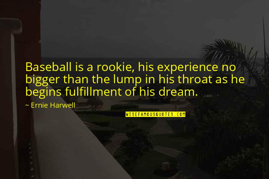 Lump In The Throat Quotes By Ernie Harwell: Baseball is a rookie, his experience no bigger