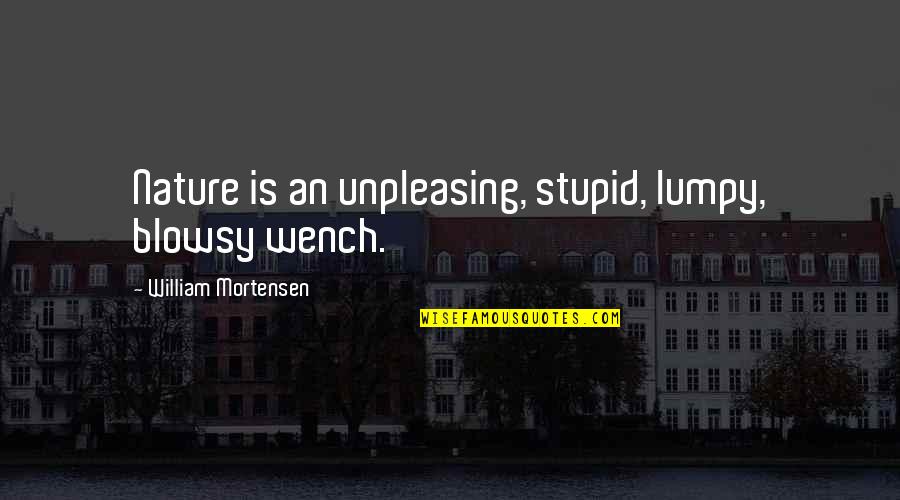 Lumpy Quotes By William Mortensen: Nature is an unpleasing, stupid, lumpy, blowsy wench.