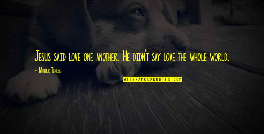 Luna Wolf Quotes By Mother Teresa: Jesus said love one another. He didn't say