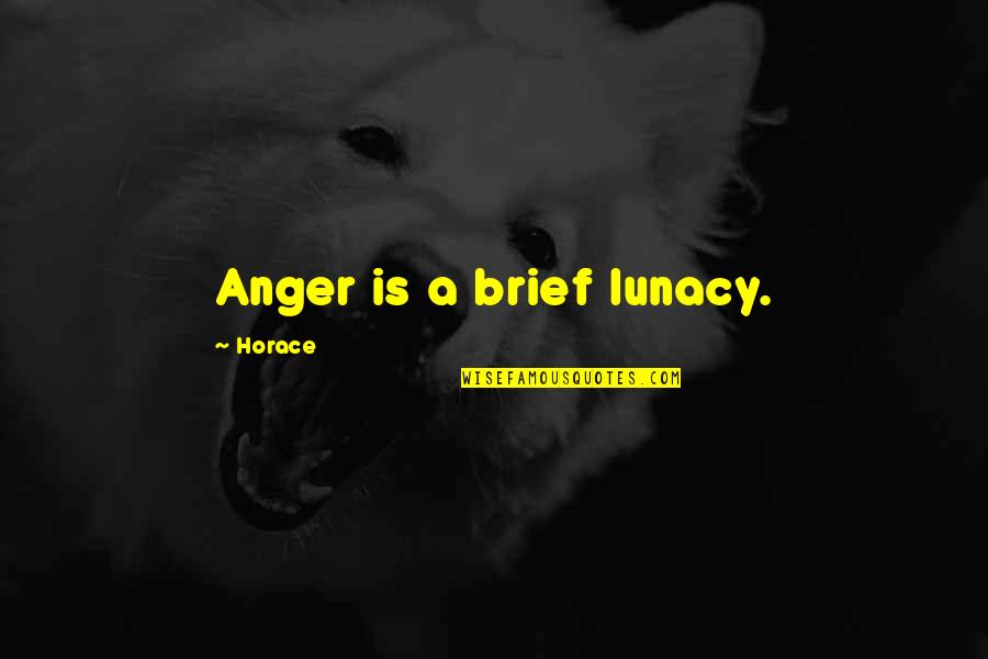 Lunacy Quotes By Horace: Anger is a brief lunacy.