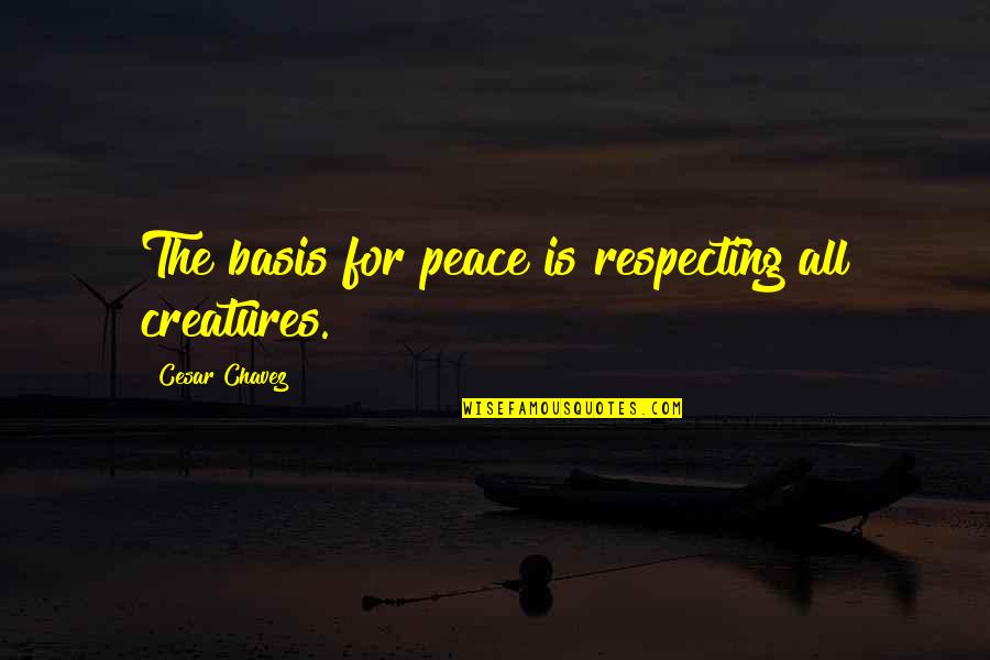 Lunar New Year 2015 Greetings Quotes By Cesar Chavez: The basis for peace is respecting all creatures.