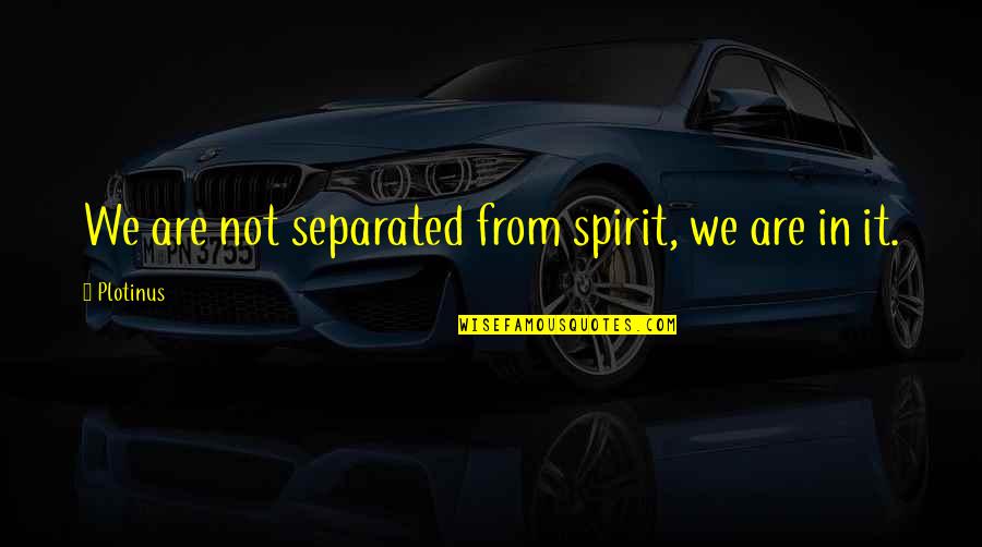 Lunary Diplomacy Quotes By Plotinus: We are not separated from spirit, we are