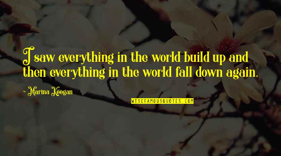 Lunaticos Quotes By Marina Keegan: I saw everything in the world build up Lunaticos Quotes By Marina Keegan: I saw everything in the world build up
