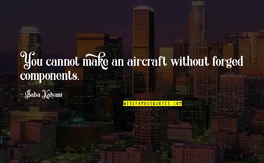 Lunationseries Quotes By Baba Kalyani: You cannot make an aircraft without forged components.