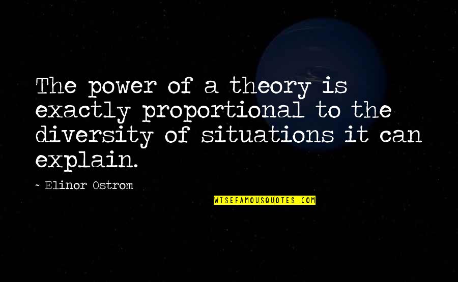 Lunch With Someone Special Quotes By Elinor Ostrom: The power of a theory is exactly proportional