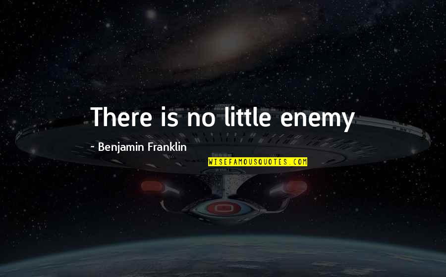 Lunenfeld Tanenbaum Quotes By Benjamin Franklin: There is no little enemy Lunenfeld Tanenbaum Quotes By Benjamin Franklin: There is no little enemy