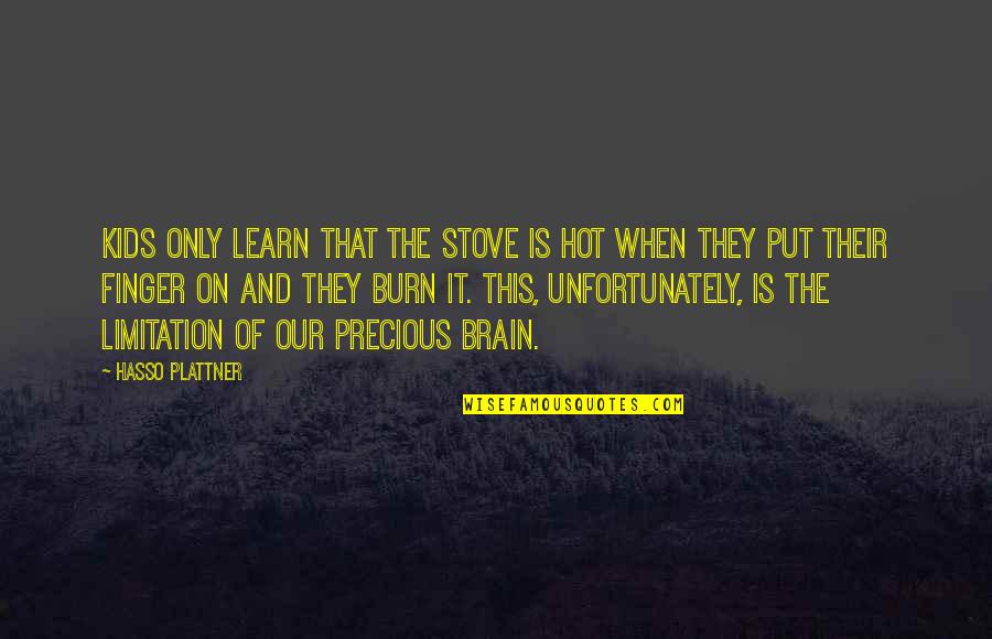 Lung Cancer Tattoos Quotes By Hasso Plattner: Kids only learn that the stove is hot