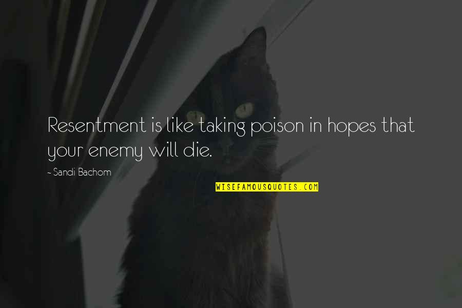 Lunghezza Focale Quotes By Sandi Bachom: Resentment is like taking poison in hopes that