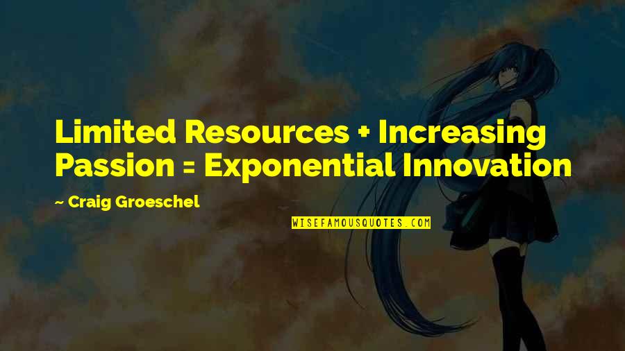 Luopads Quotes By Craig Groeschel: Limited Resources + Increasing Passion = Exponential Innovation Luopads Quotes By Craig Groeschel: Limited Resources + Increasing Passion = Exponential Innovation