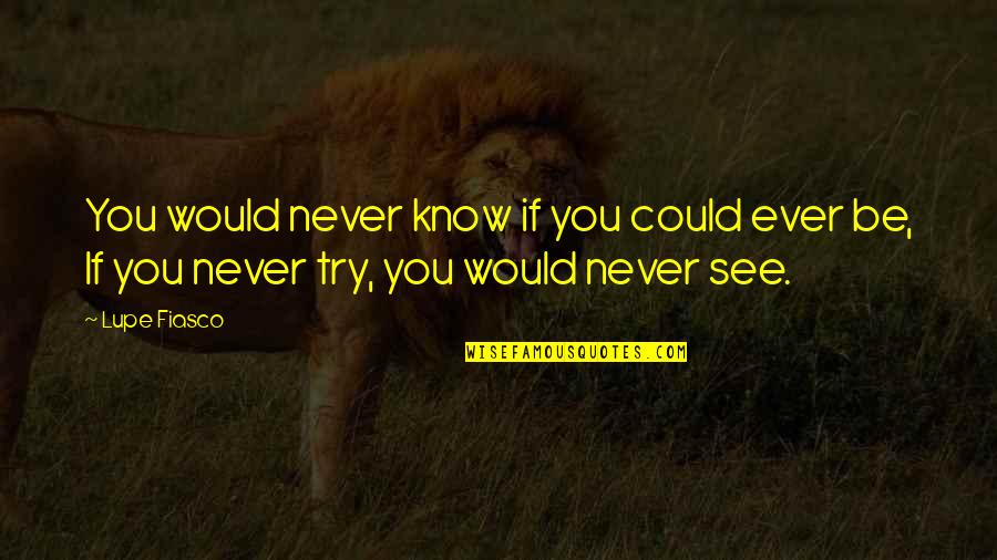Lupe Quotes By Lupe Fiasco: You would never know if you could ever