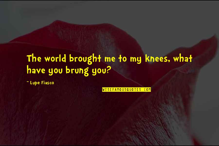 Lupe Quotes By Lupe Fiasco: The world brought me to my knees, what