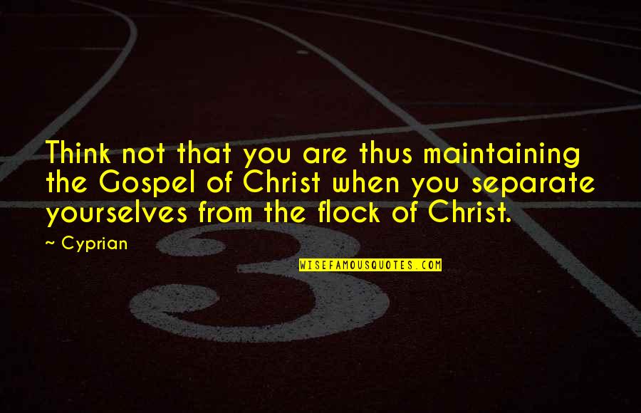 Lupetti Pizzeria Quotes By Cyprian: Think not that you are thus maintaining the