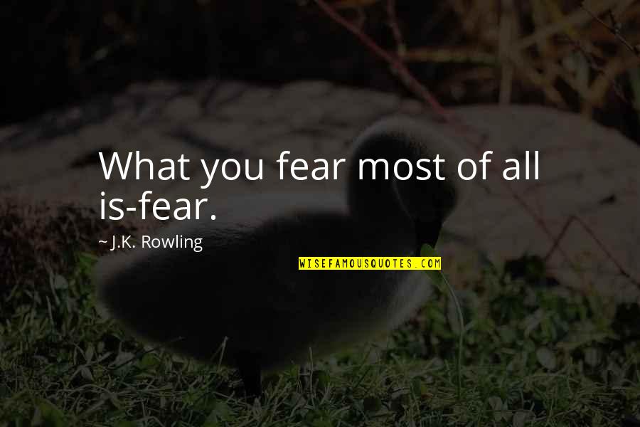Lupin's Quotes By J.K. Rowling: What you fear most of all is-fear.