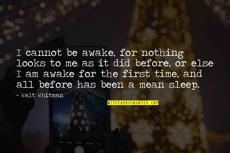 Lupta De La Quotes By Walt Whitman: I cannot be awake, for nothing looks to Lupta De La Quotes By Walt Whitman: I cannot be awake, for nothing looks to