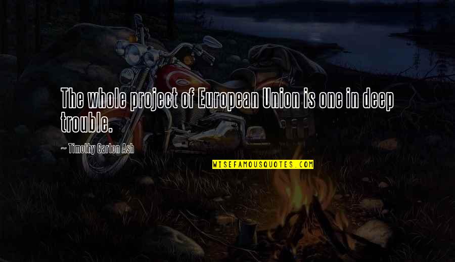 Luqmaan Liefling Quotes By Timothy Garton Ash: The whole project of European Union is one Luqmaan Liefling Quotes By Timothy Garton Ash: The whole project of European Union is one