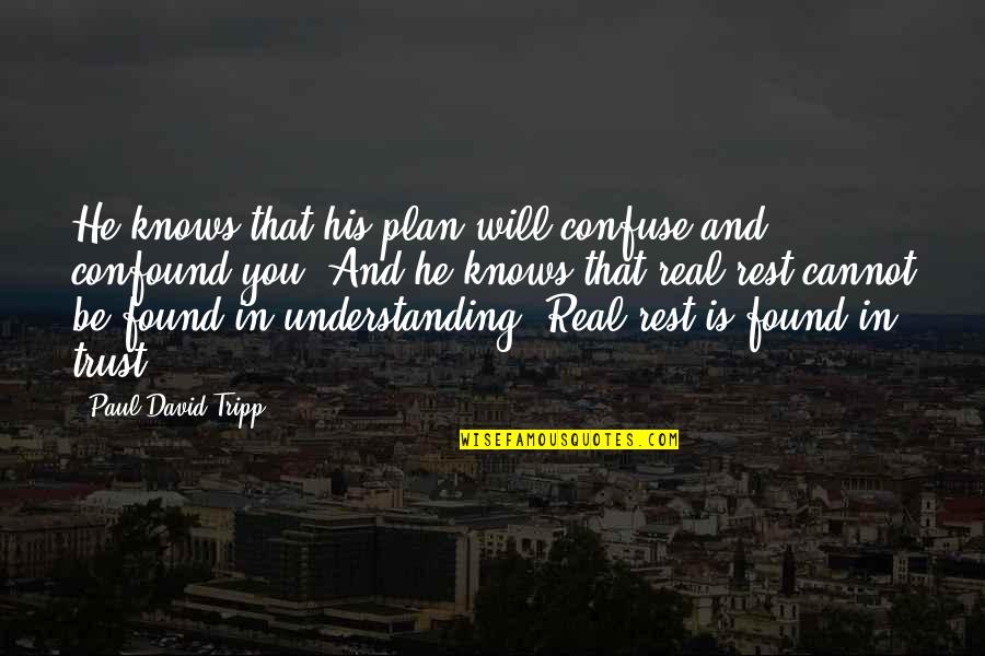 Luria's Quotes By Paul David Tripp: He knows that his plan will confuse and