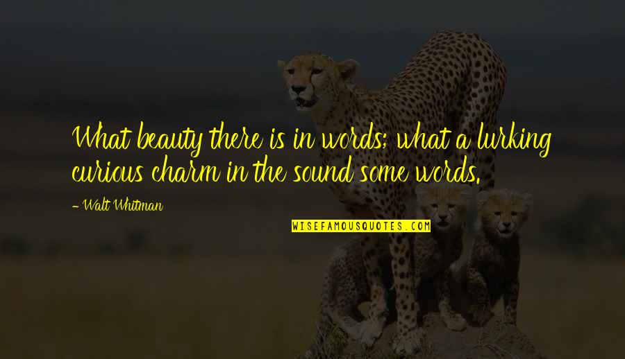 Lurking Quotes By Walt Whitman: What beauty there is in words; what a