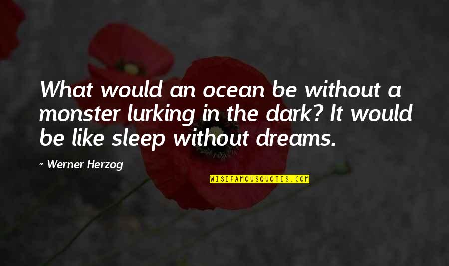 Lurking Quotes By Werner Herzog: What would an ocean be without a monster