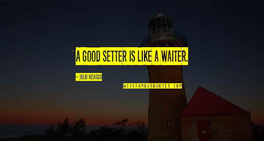 Lurvy Quotes By Julio Velasco: A good setter is like a waiter.