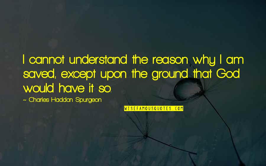 Lusaka Quotes By Charles Haddon Spurgeon: I cannot understand the reason why I am