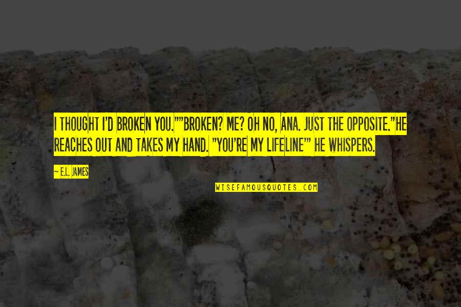 Luscher Camille Quotes By E.L. James: I thought I'd broken you.""Broken? Me? Oh no, Luscher Camille Quotes By E.L. James: I thought I'd broken you.""Broken? Me? Oh no,