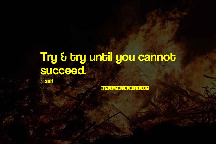 Lushy Wino Quotes By Self: Try & try until you cannot succeed.