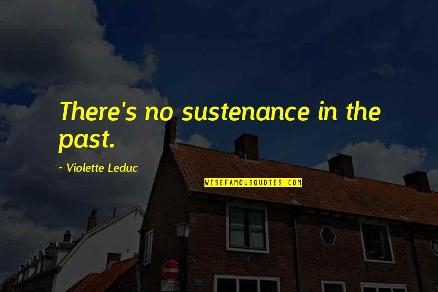 Lussy Sweet Quotes By Violette Leduc: There's no sustenance in the past.