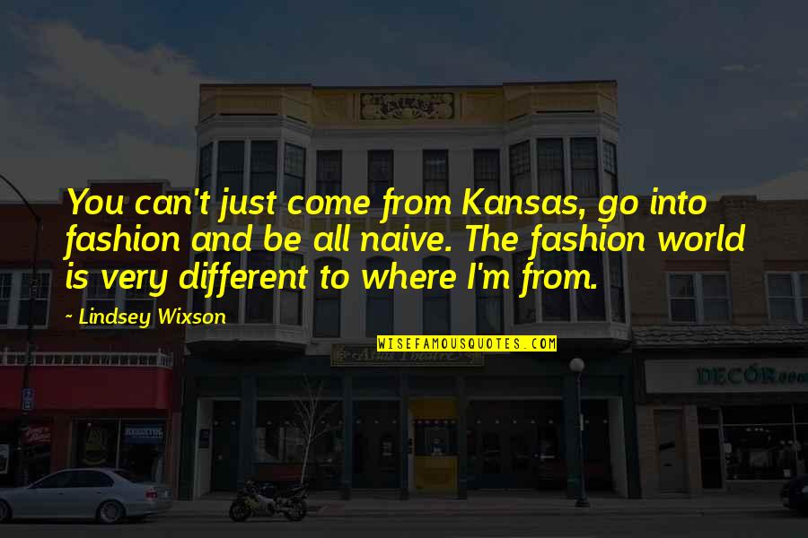 Lustin Quotes By Lindsey Wixson: You can't just come from Kansas, go into