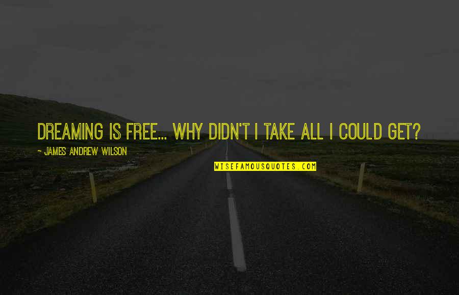 Lusungu Mbilinyi Quotes By James Andrew Wilson: Dreaming is free... why didn't I take all