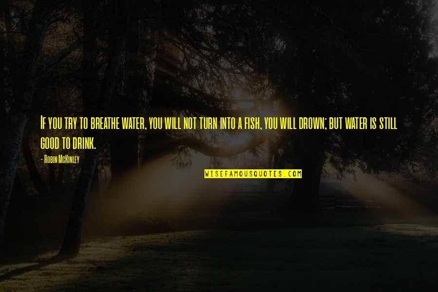 Luthe Quotes By Robin McKinley: If you try to breathe water, you will Luthe Quotes By Robin McKinley: If you try to breathe water, you will