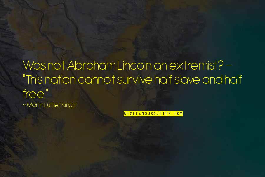 Luther Quotes By Martin Luther King Jr.: Was not Abraham Lincoln an extremist? - "This