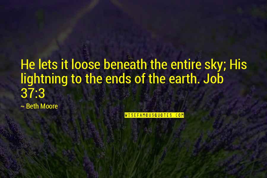 Luthy Sandblasting Quotes By Beth Moore: He lets it loose beneath the entire sky; Luthy Sandblasting Quotes By Beth Moore: He lets it loose beneath the entire sky;