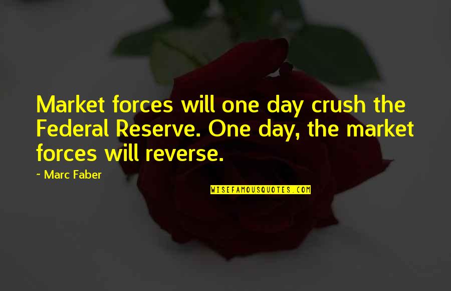 Lutum Quotes By Marc Faber: Market forces will one day crush the Federal