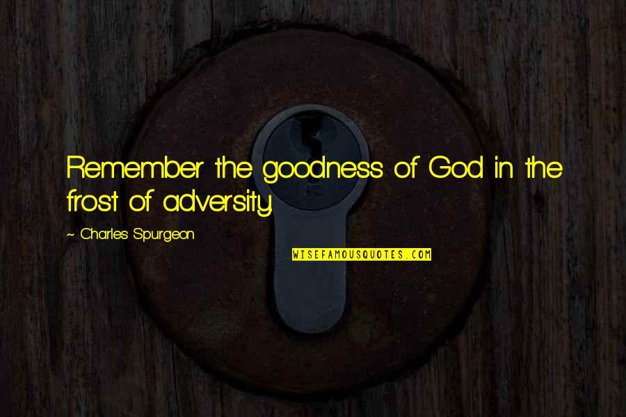 Lutze Inc Quotes By Charles Spurgeon: Remember the goodness of God in the frost Lutze Inc Quotes By Charles Spurgeon: Remember the goodness of God in the frost