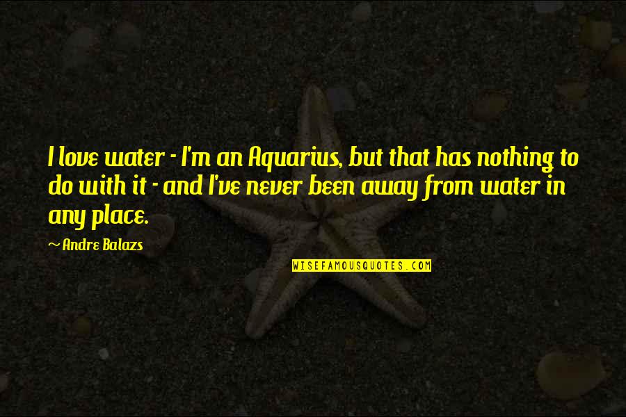 Luve Quotes By Andre Balazs: I love water - I'm an Aquarius, but