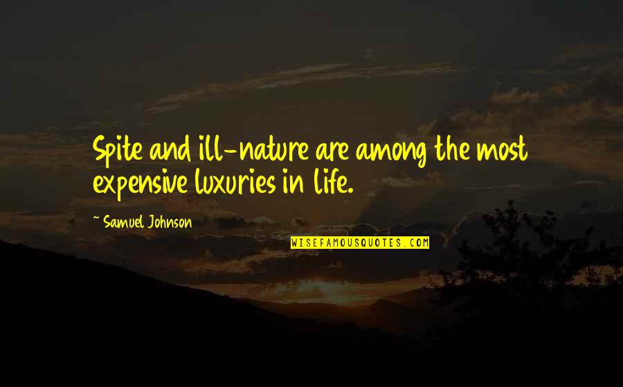 Luxuries Of Life Quotes By Samuel Johnson: Spite and ill-nature are among the most expensive