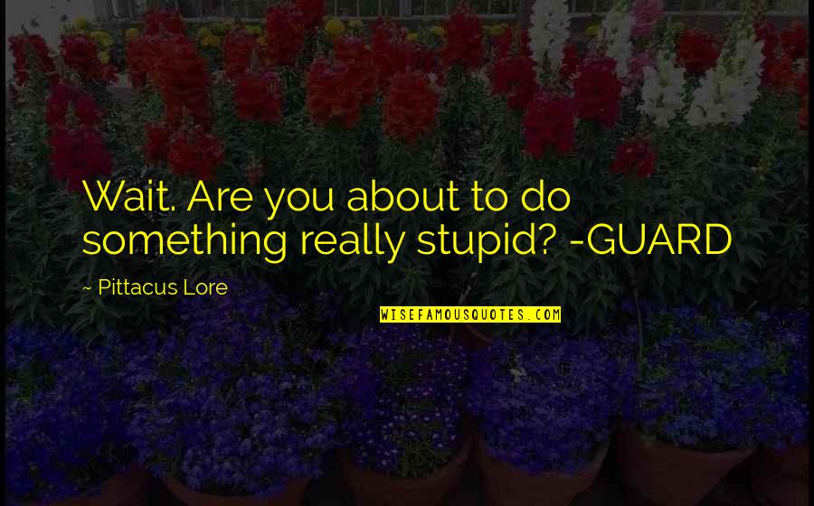 Luzcan Quotes By Pittacus Lore: Wait. Are you about to do something really