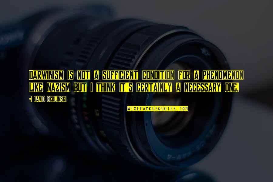 Luzhina Shqiptare Quotes By David Berlinski: Darwinism is not a sufficient condition for a Luzhina Shqiptare Quotes By David Berlinski: Darwinism is not a sufficient condition for a