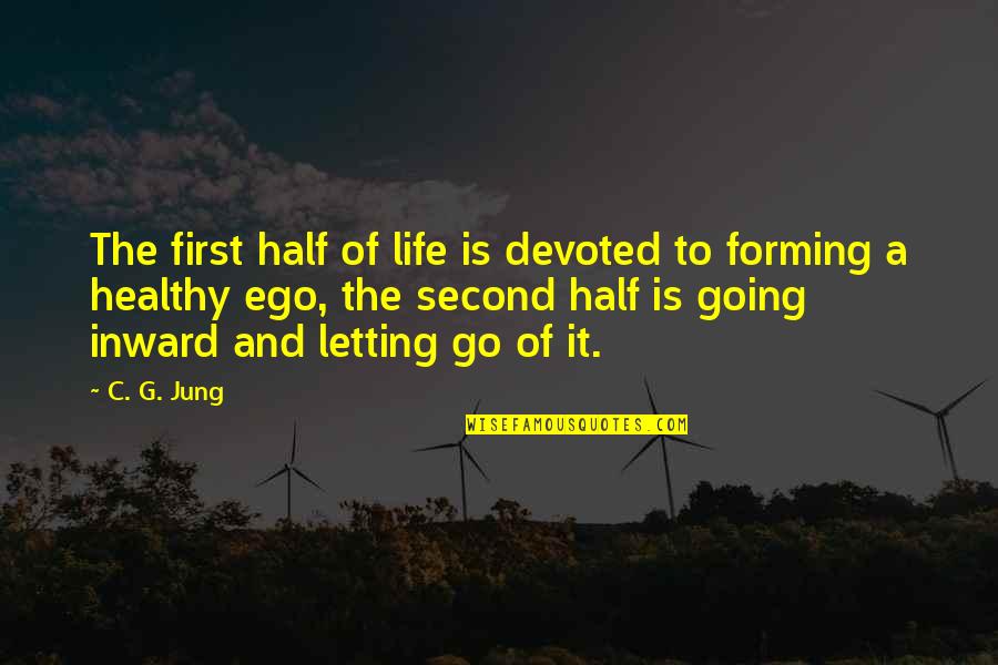 Luzius Crest Quotes By C. G. Jung: The first half of life is devoted to